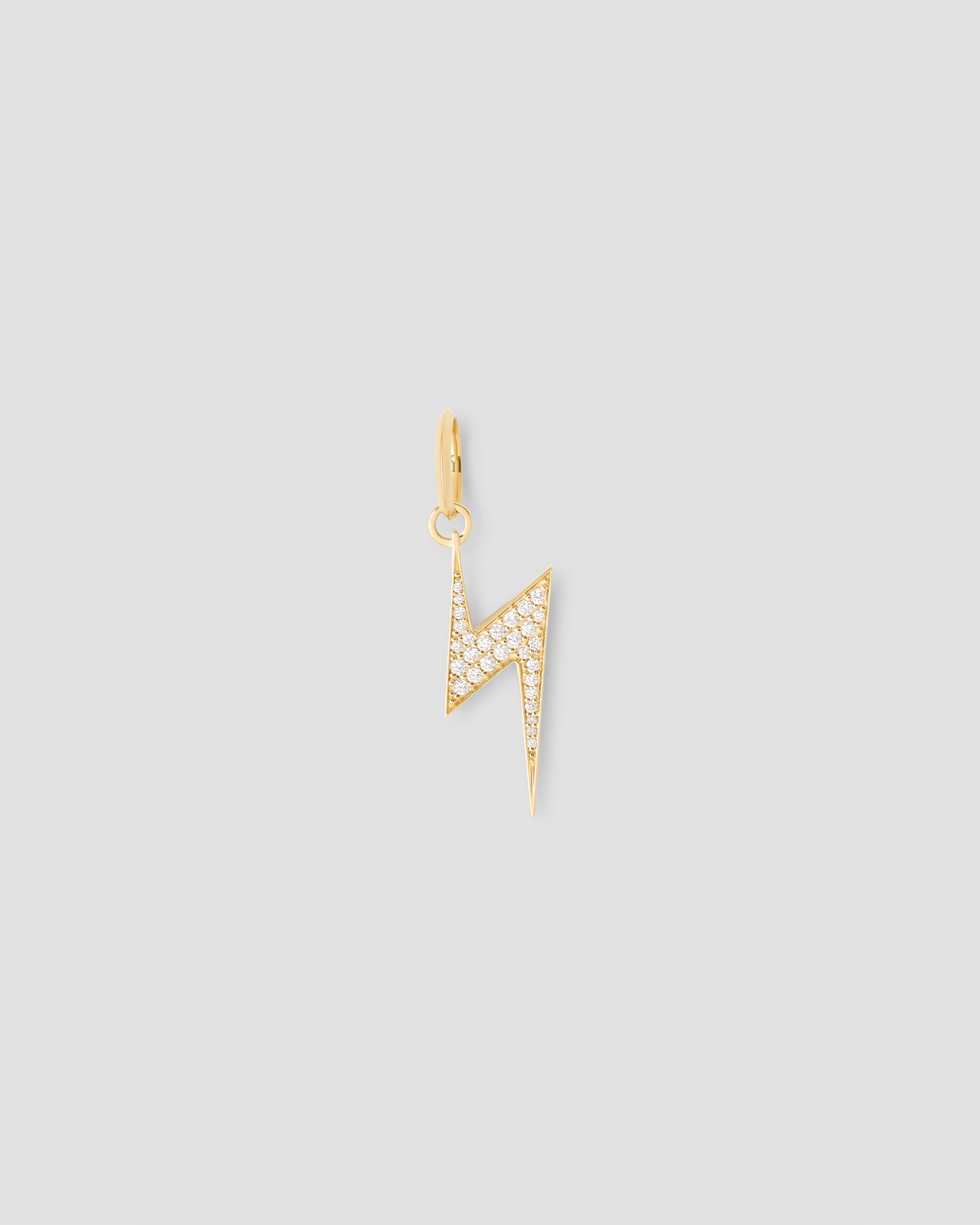 Jennifer Fisher Lightning Bolt Charm with Pavé White Diamonds 18K White Gold Jennifer Fisher Lightning Bolt Charm with Pavé White Diamonds 18K White Gold