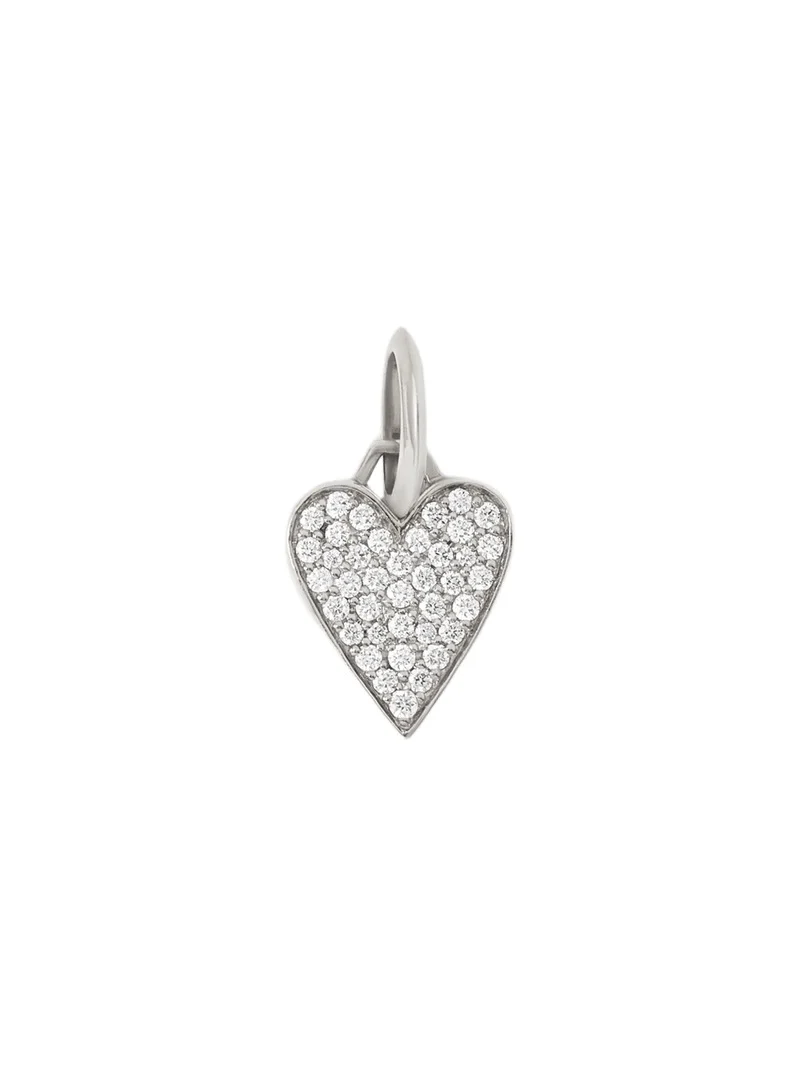 Small Heart with Pavé White Diamonds 18K White Gold Small Heart with Pavé White Diamonds 18K White Gold