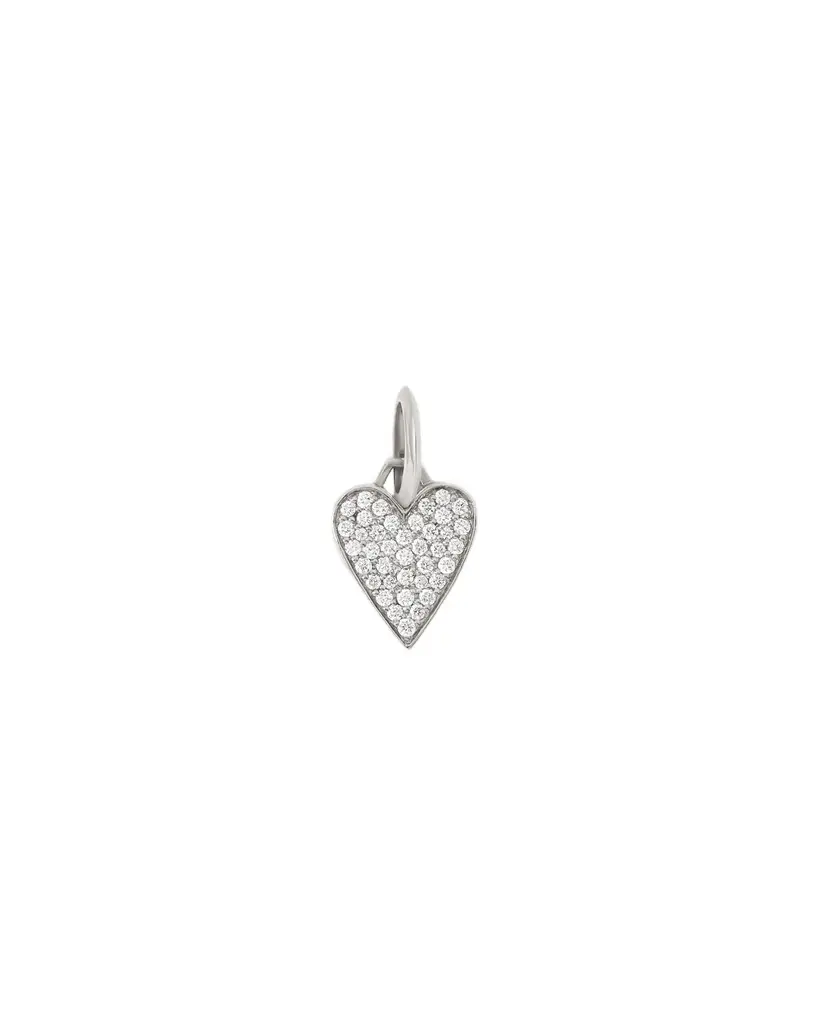 Jennifer Fisher Jennifer Fisher Small Heart with Pavé White Diamonds 18K White Gold