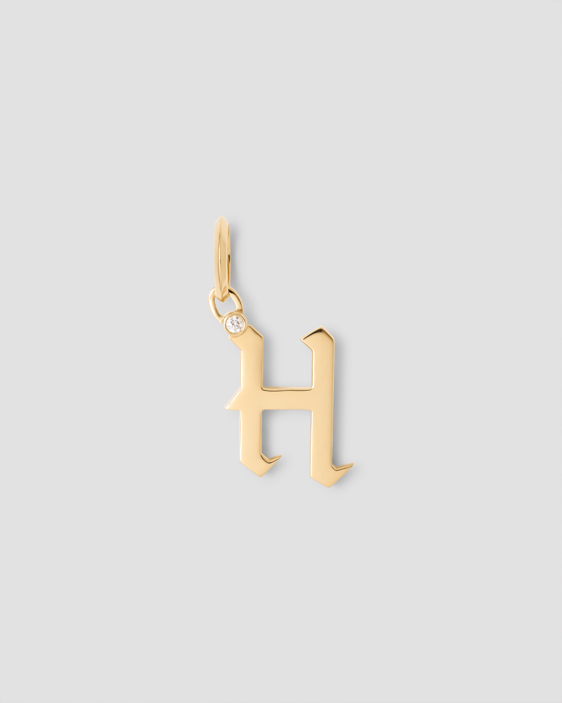 Jennifer Fisher Jennifer Fisher Capital Gothic Letter Charm with Diamond in 18K Yellow Gold H