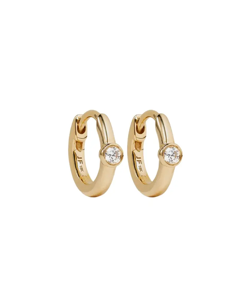 Jennifer Fisher 18K Essential Single Stone Tiny Huggie 7mm Jennifer Fisher 18K Essential Single Stone Tiny Huggie 7mm