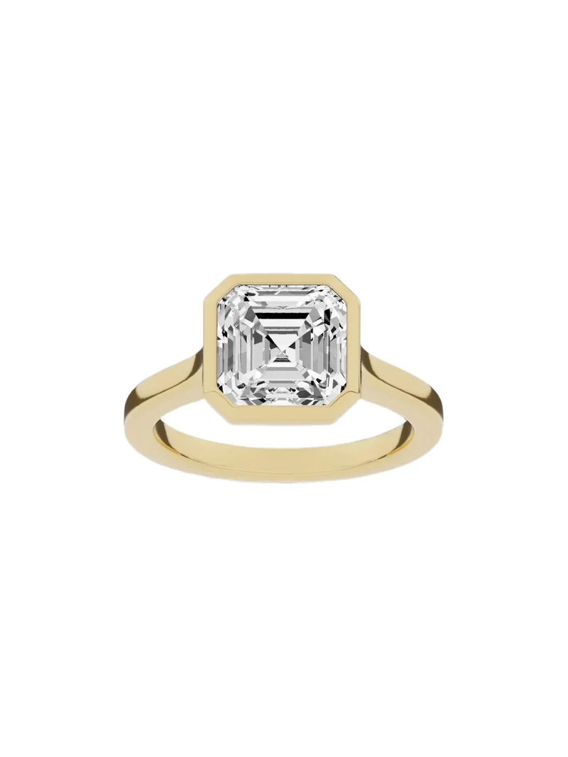 Lab Diamond Asscher Cut Anniversary Ring 18K Yellow Gold / 6