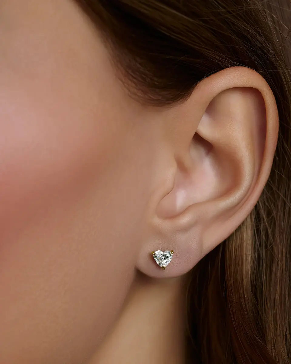Jennifer Fisher Jennifer Fisher Floating Lab Diamond Heart Stud 18K White Gold | Thumbnail 2