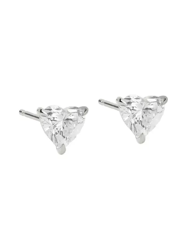 Jennifer Fisher Floating Lab Diamond Heart Stud 18K White Gold Jennifer Fisher Floating Lab Diamond Heart Stud 18K White Gold
