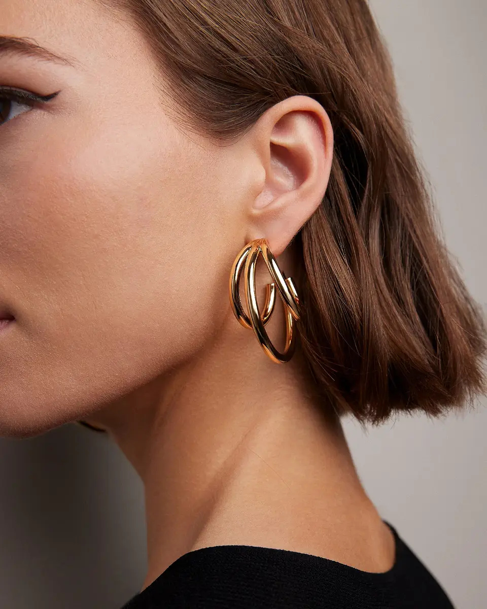 Jennifer Fisher Jennifer Fisher 1.5 Triple Lilly Baby Hoops | Thumbnail 2