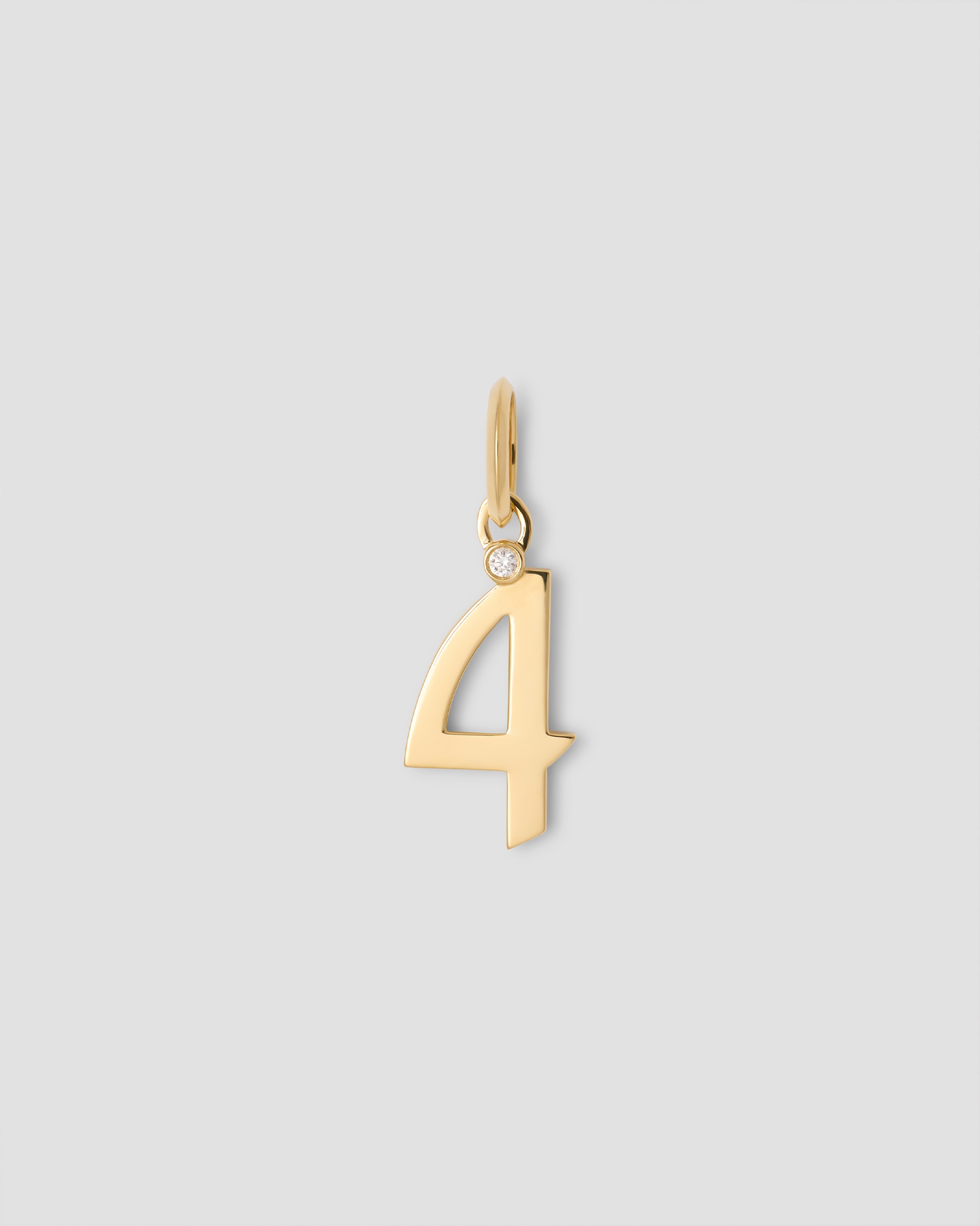 Jennifer Fisher Jennifer Fisher Gothic Number Charm with Diamond in 18K Yellow Gold 4