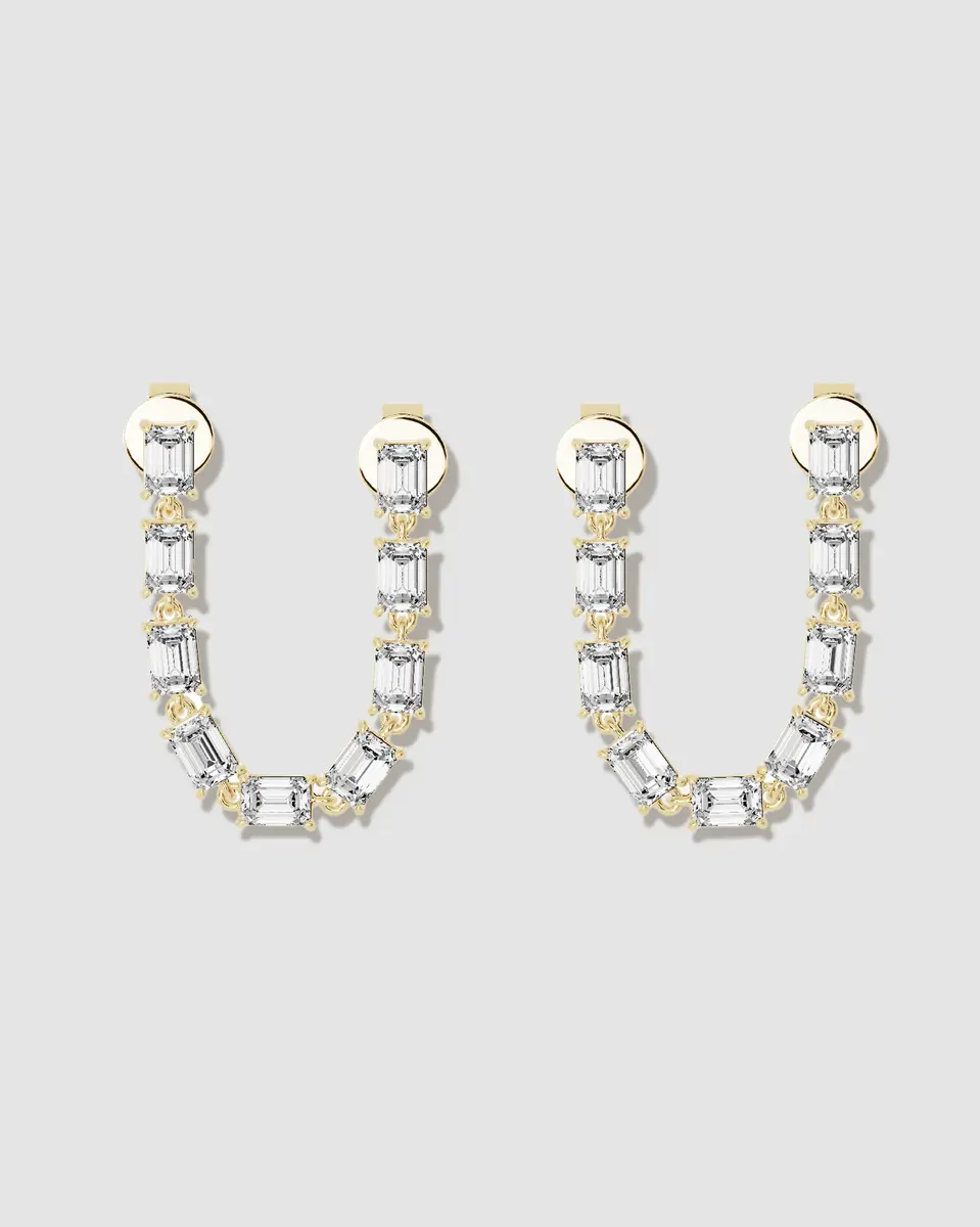 Jennifer Fisher Jennifer Fisher Lab Diamond Emerald Cut Convertible Drop Earrings 18K Yellow Gold | Thumbnail 2 Jennifer Fisher Jennifer Fisher Lab Diamond Emerald Cut Convertible Drop Earrings 18K Yellow Gold | Thumbnail 2
