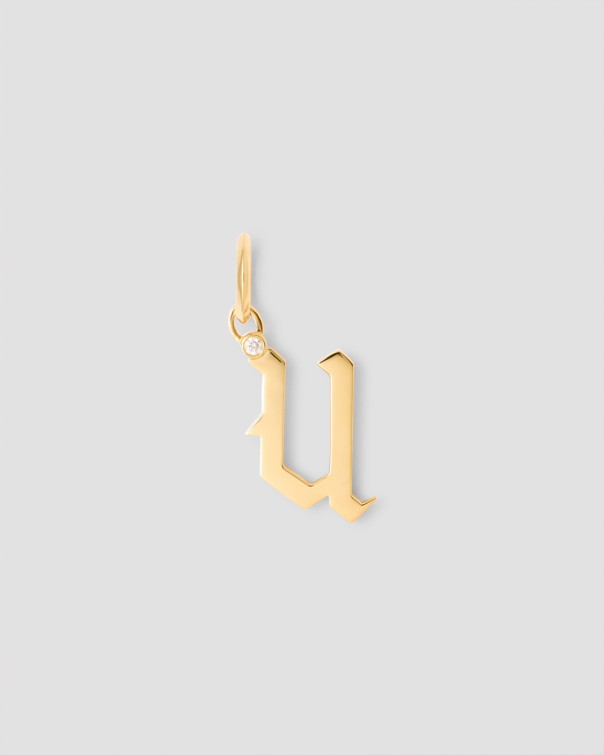 Jennifer Fisher Jennifer Fisher Capital Gothic Letter Charm with Diamond in 18K Yellow Gold U