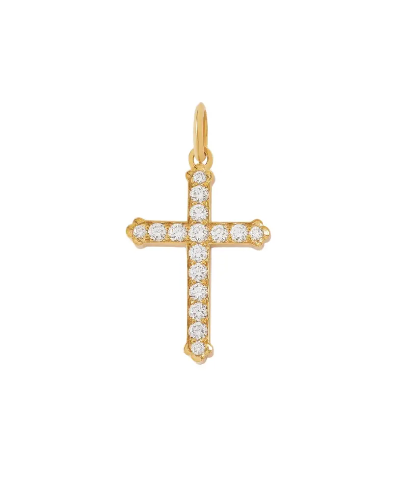 Jennifer Fisher Jennifer Fisher Large Royal Cross with Pavé White Diamonds in 18K Yellow Gold 18K Yellow Gold