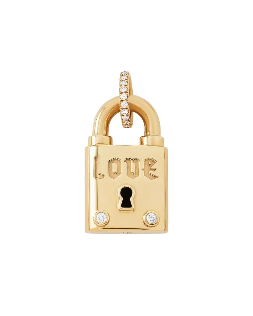 Jennifer Fisher Jennifer Fisher Personalized Large Lock with Two Diamonds