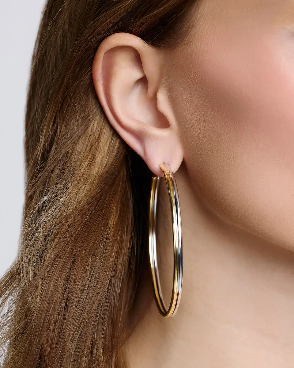 Jennifer Fisher Jennifer Fisher 2.5 Two Tone Thread Hoops | Thumbnail 2 Jennifer Fisher Jennifer Fisher 2.5 Two Tone Thread Hoops | Thumbnail 2