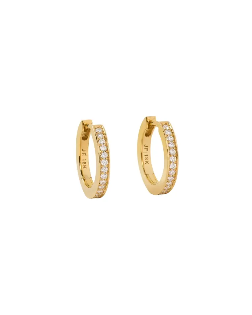 Jennifer Fisher Jennifer Fisher 18k Small Huggie with Pavé Diamonds