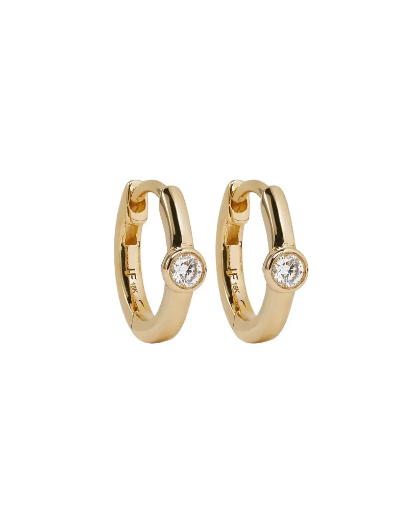 Jennifer Fisher Jennifer Fisher 18K Essential Single Stone Tiny Huggie 8mm