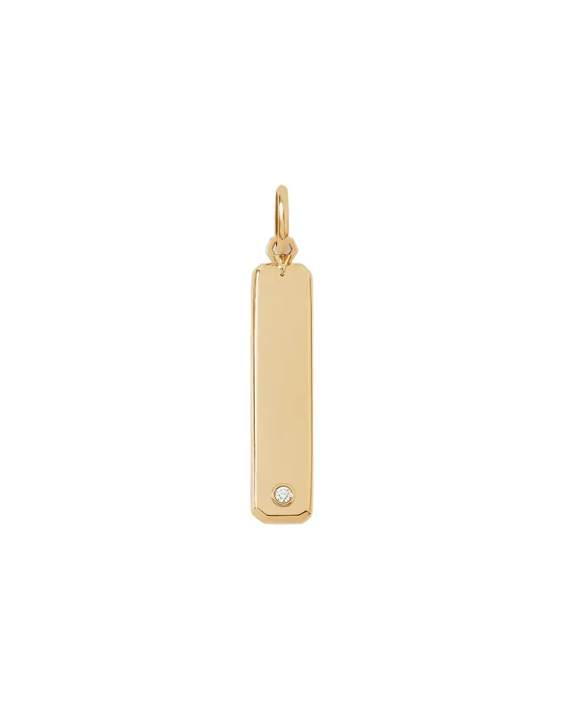 Jennifer Fisher Jennifer Fisher Personalized Beveled Dog Tag in 18K Yellow Gold