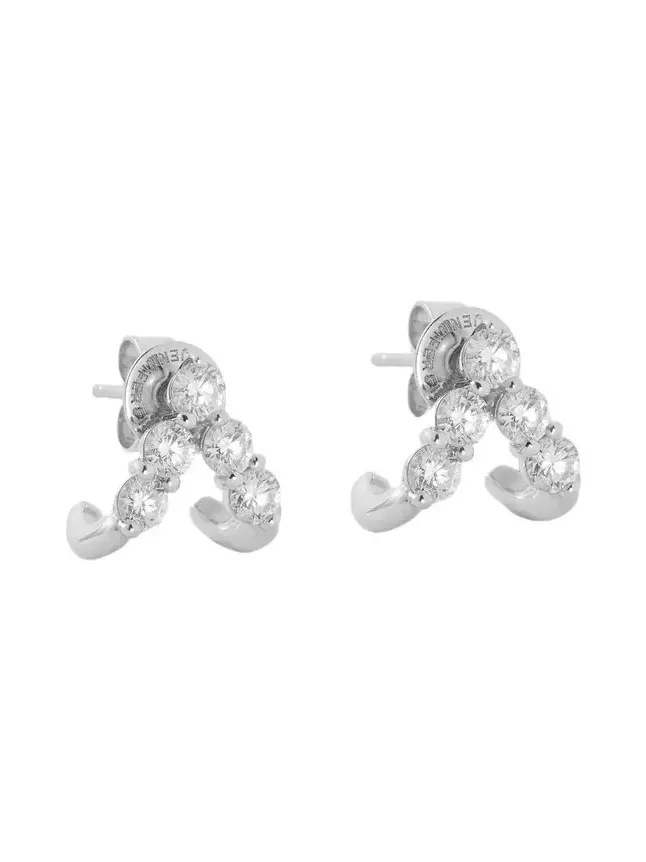 Jennifer Fisher Floating Five Diamond Double Huggies 18K White Gold Jennifer Fisher Floating Five Diamond Double Huggies 18K White Gold