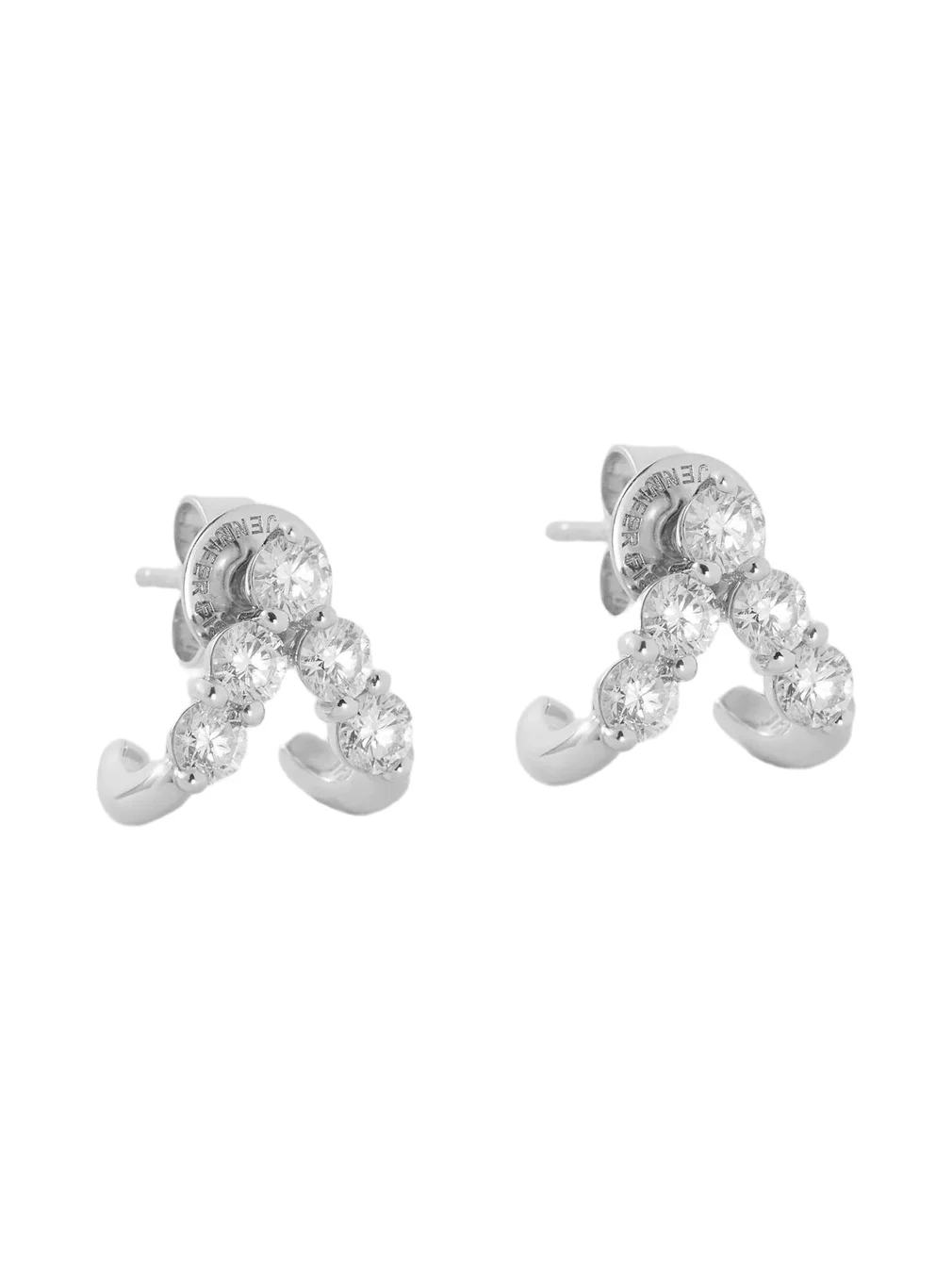 Jennifer Fisher Jennifer Fisher Floating Five Diamond Double Huggies 18K White Gold