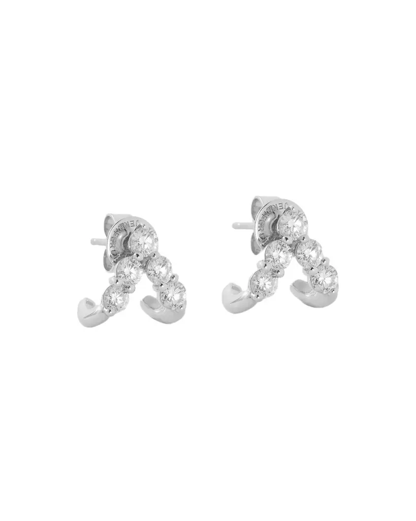 Jennifer Fisher Floating Five Diamond Double Huggies 18K White Gold