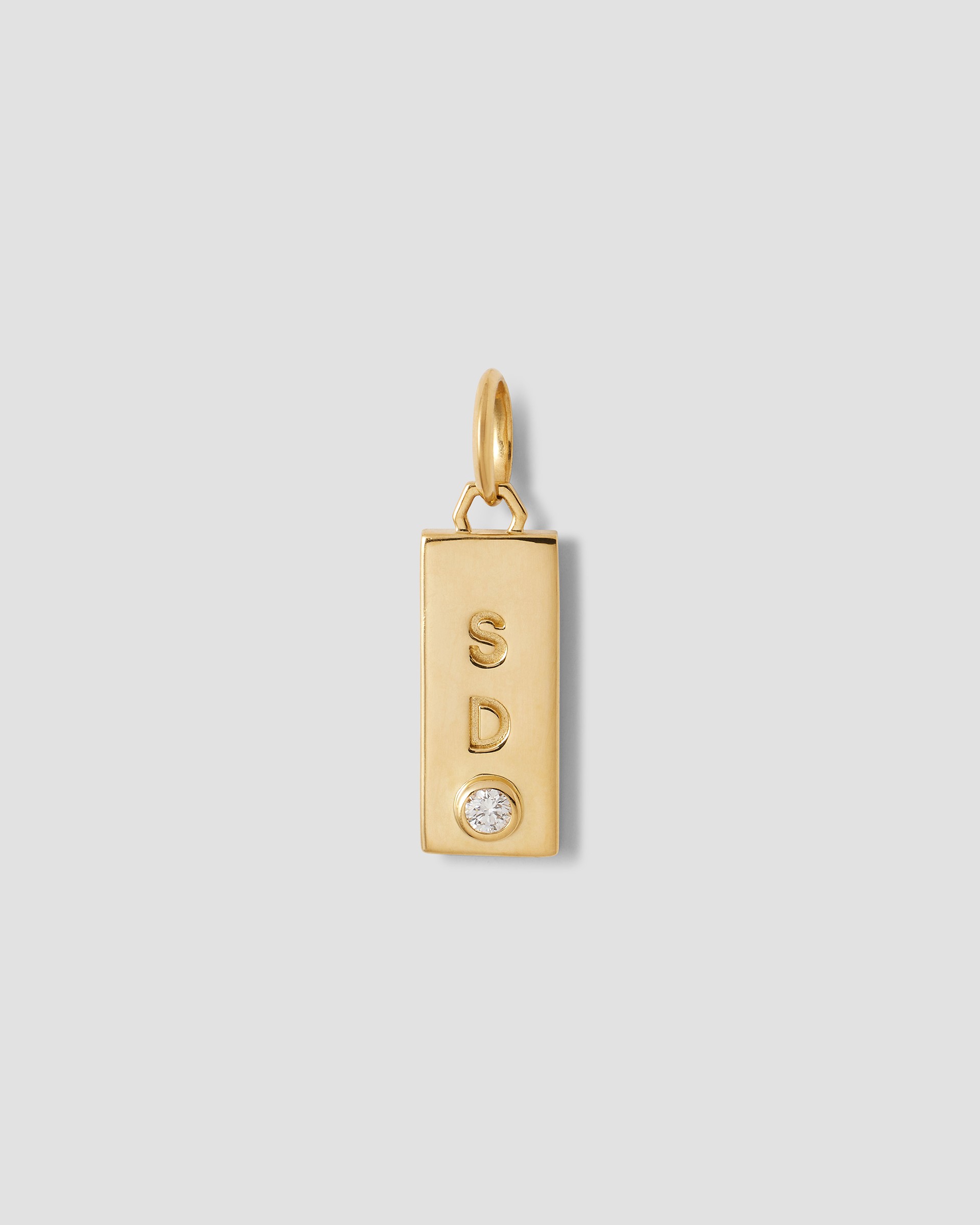 Jennifer Fisher Jennifer Fisher Personalized Mini Dog Tag with Diamond 18K Yellow Gold