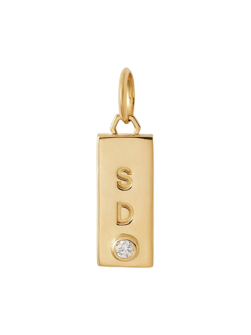 Jennifer Fisher Jennifer Fisher Personalized Mini Dog Tag with Diamond 18K Yellow Gold