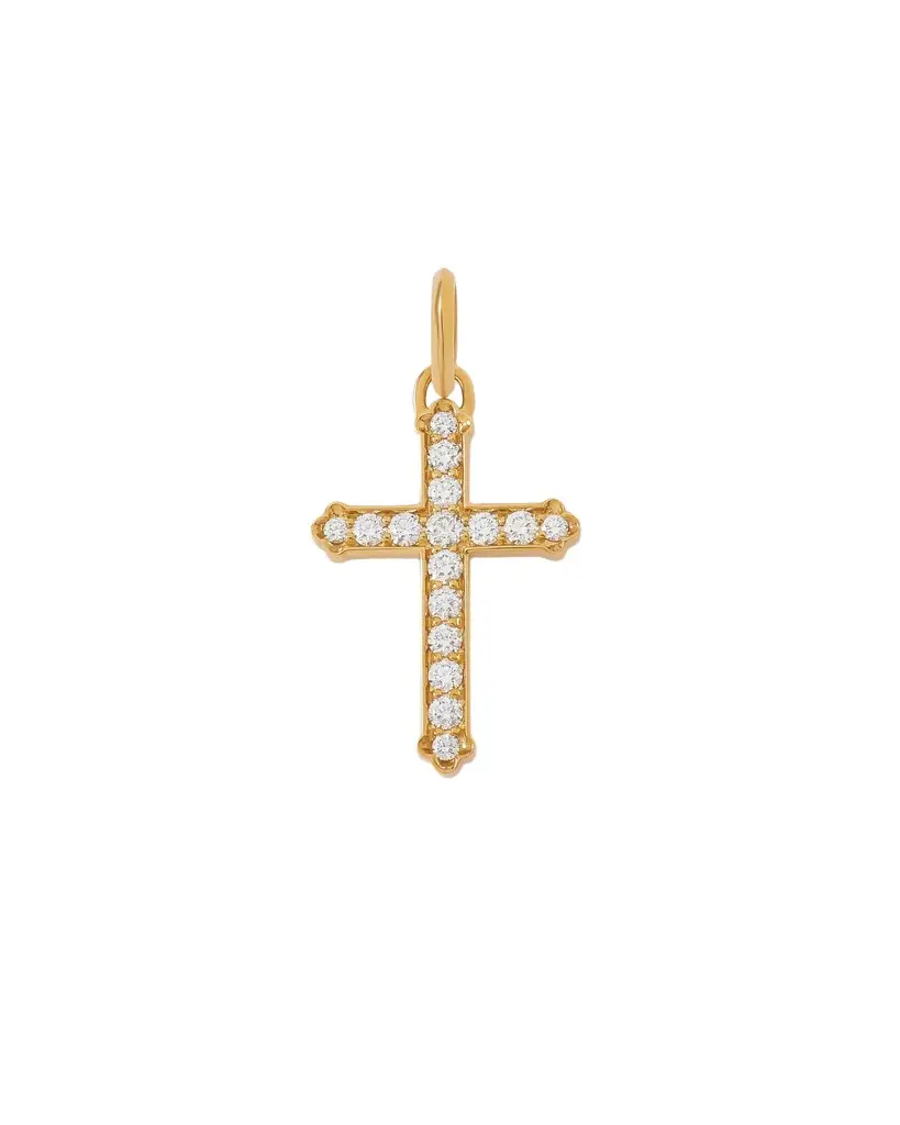 Jennifer Fisher Jennifer Fisher Medium Royal Cross with Pavé White Diamonds in 18K Yellow Gold