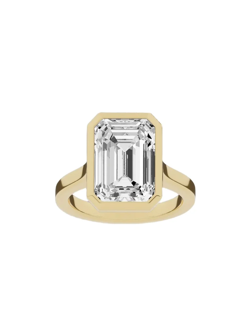 Lab Diamond Emerald Cut Anniversary Ring 18K Yellow Gold / 7 / 8.00ct
