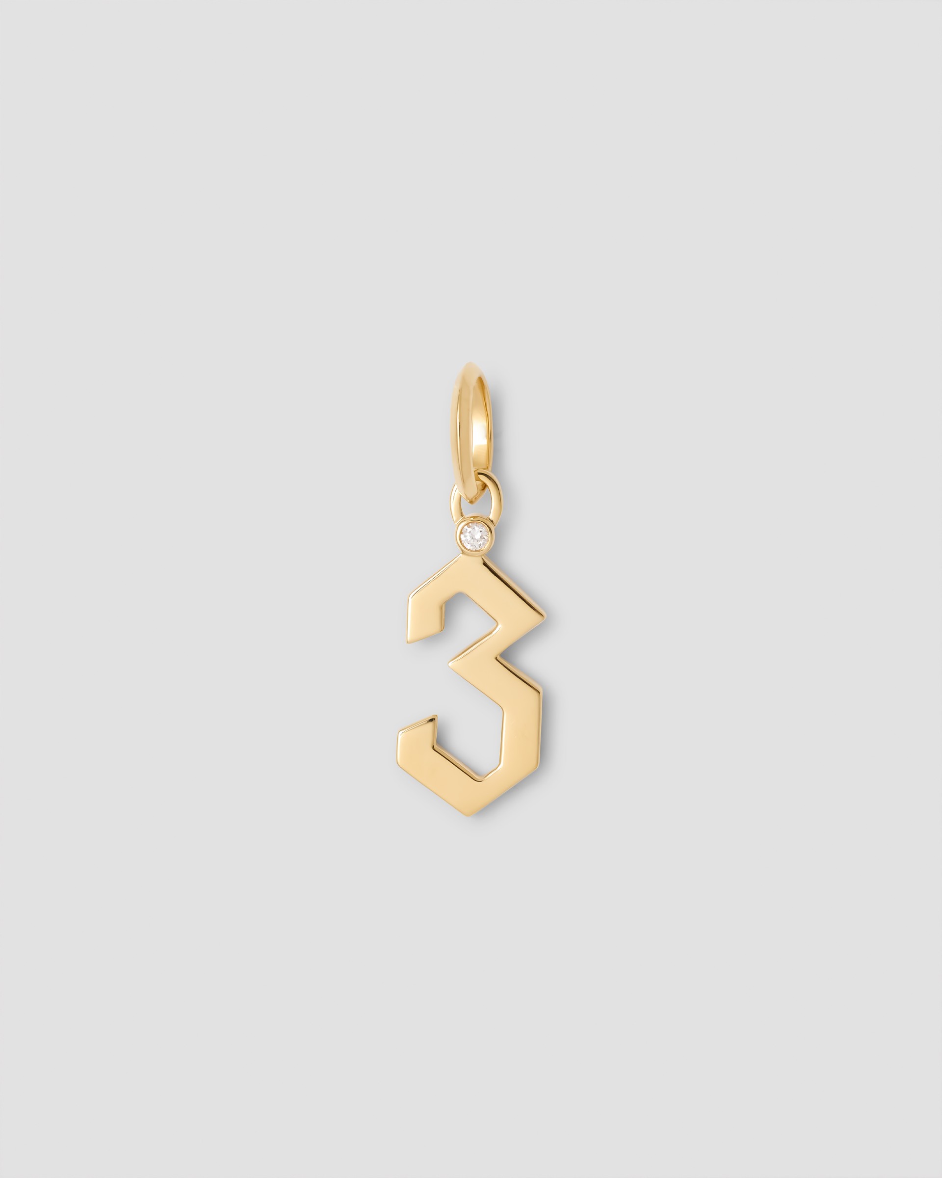 Jennifer Fisher Gothic Number Charm with Diamond in 18K Yellow Gold 3 Jennifer Fisher Gothic Number Charm with Diamond in 18K Yellow Gold 3