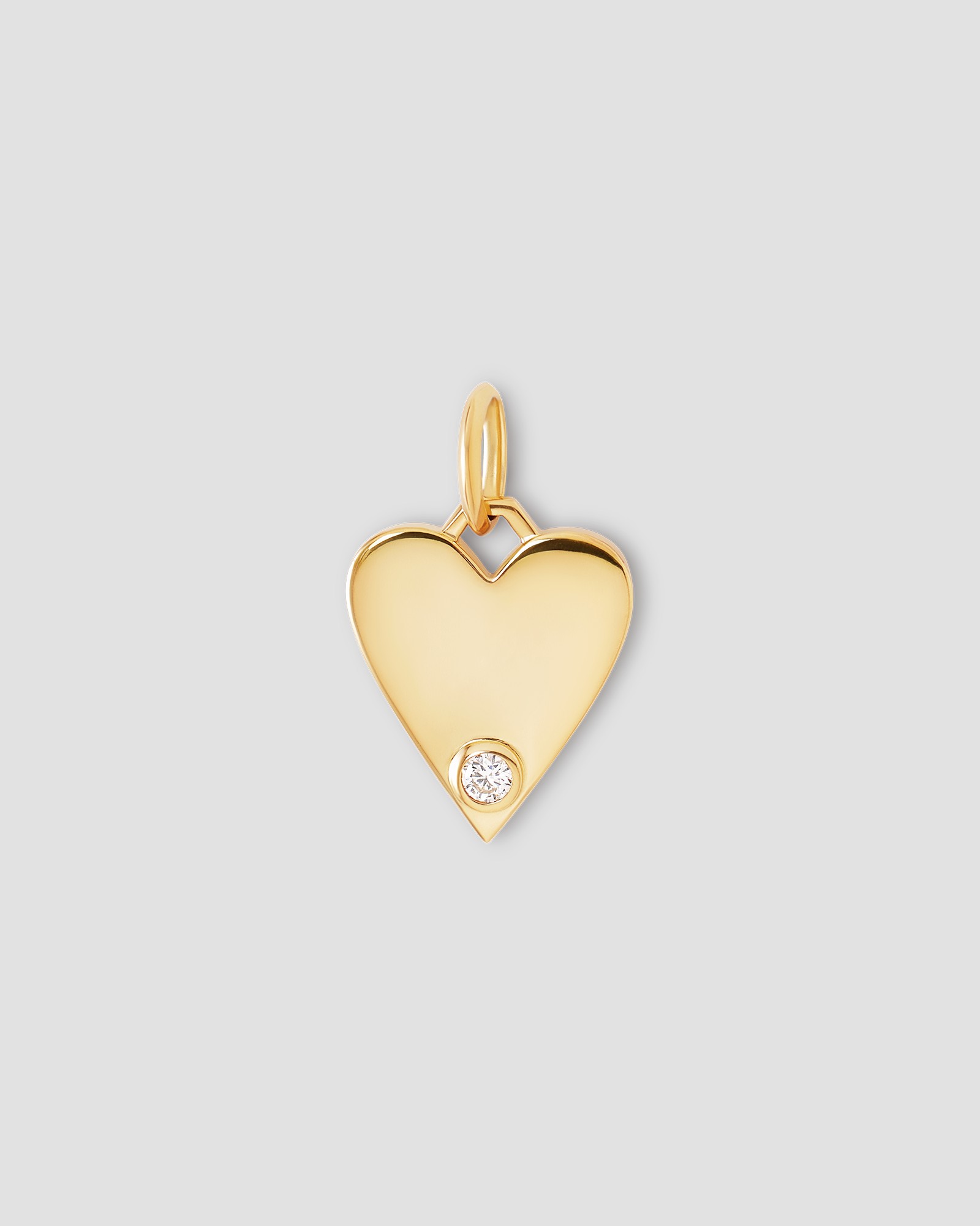 Jennifer Fisher Jennifer Fisher Medium Heart with Diamond in 18K Yellow Gold