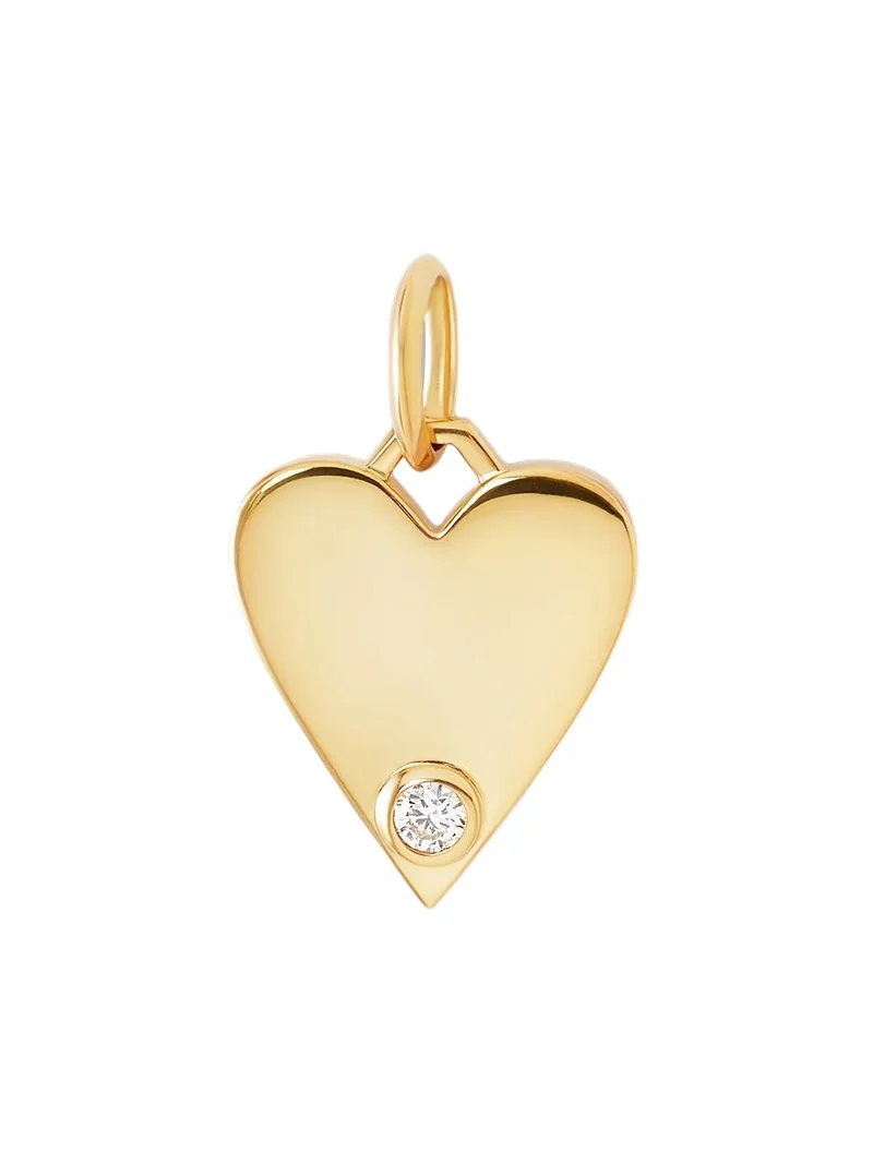 Jennifer Fisher Medium Heart with Diamond in 18K Yellow Gold
