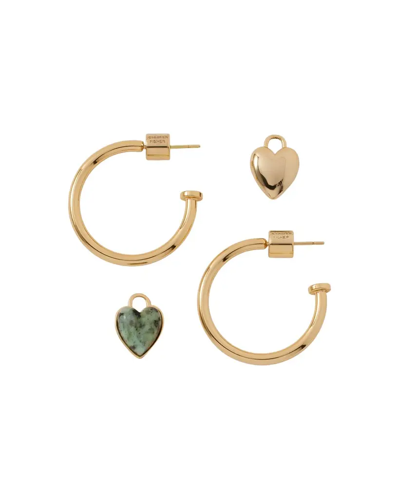 Jennifer Fisher Jennifer Fisher Semi-Precious Convertible Heart Huggies