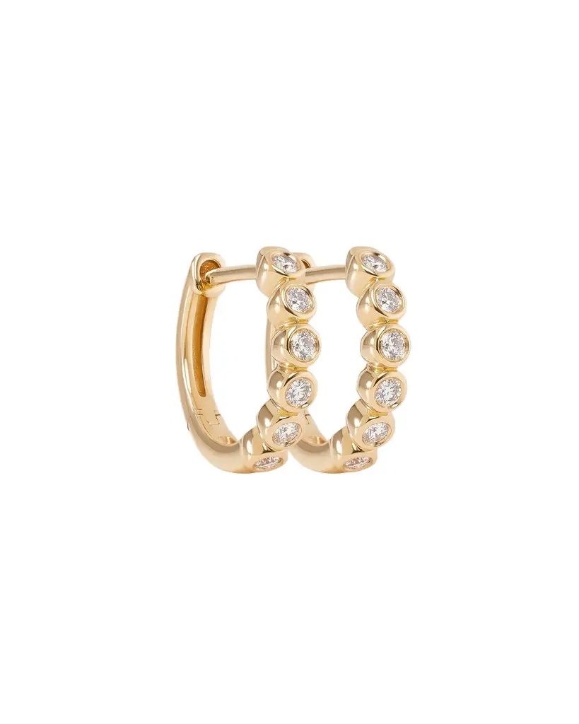 Jennifer Fisher Jennifer Fisher Essential Round Diamond Bezel Huggie Medium