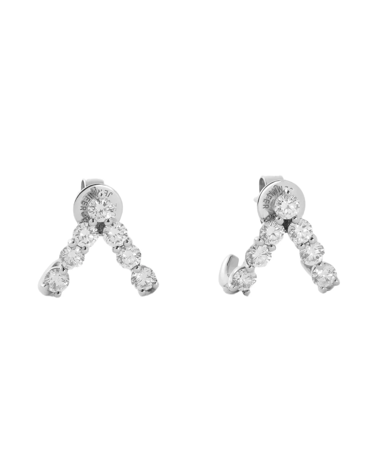 Jennifer Fisher Jennifer Fisher Floating Seven Diamond Double Huggies 18K White Gold
