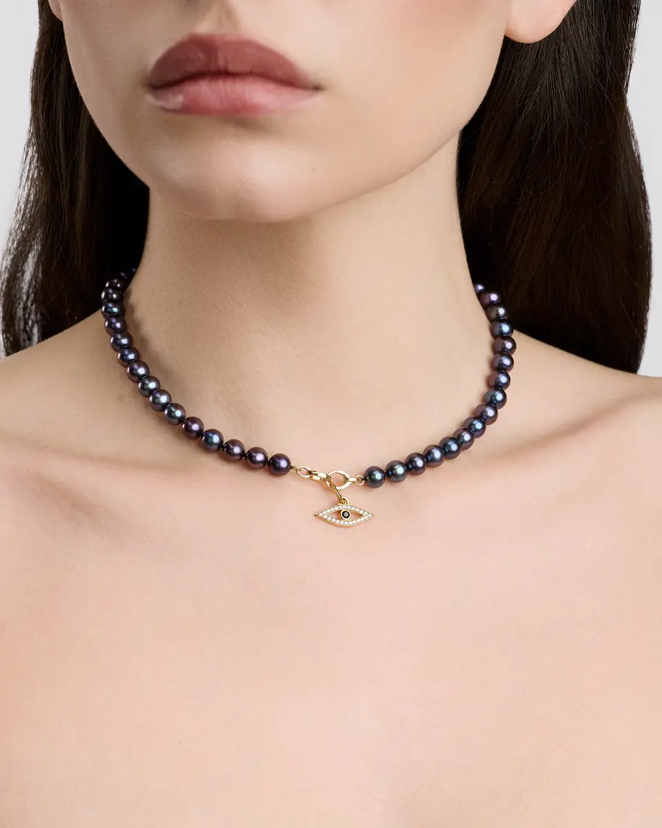 Jennifer Fisher Freshwater Pearl Necklace Black / 16 Jennifer Fisher Freshwater Pearl Necklace Black / 16