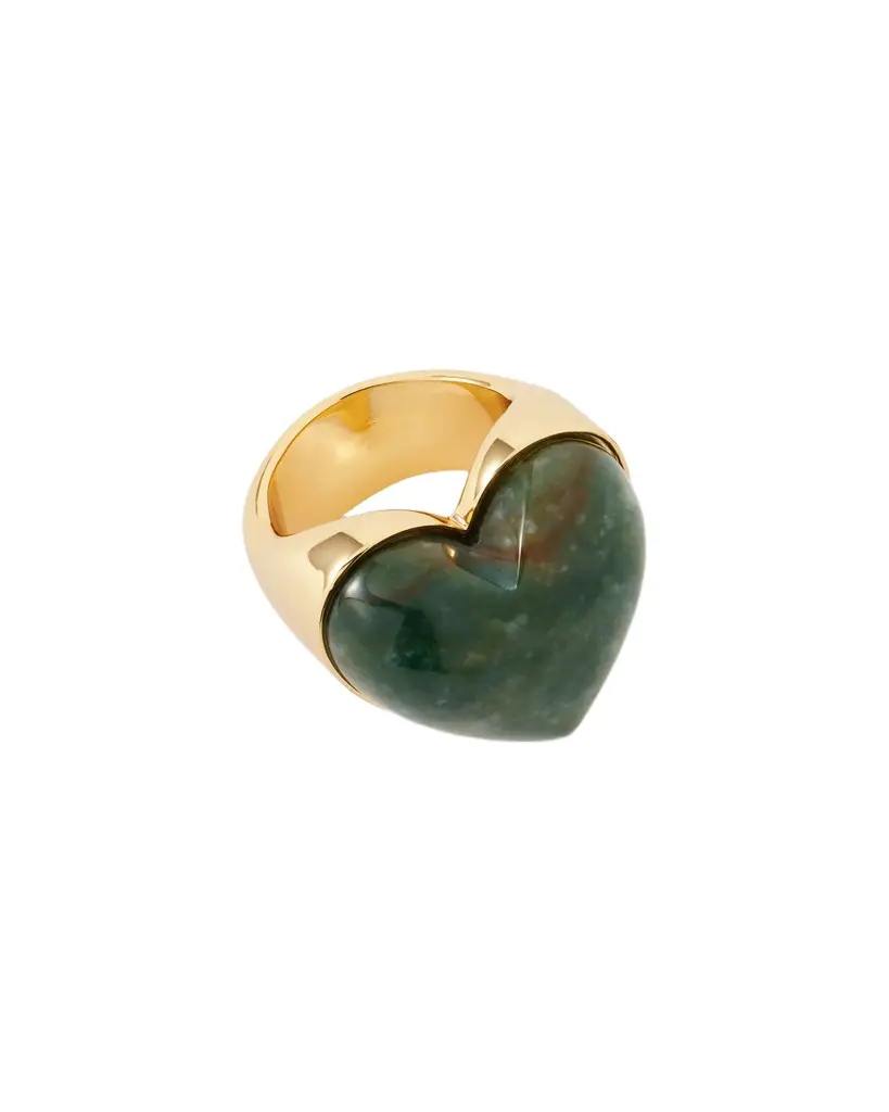 Jennifer Fisher Jennifer Fisher Semi-Precious Heart Ring Green Moss / 9
