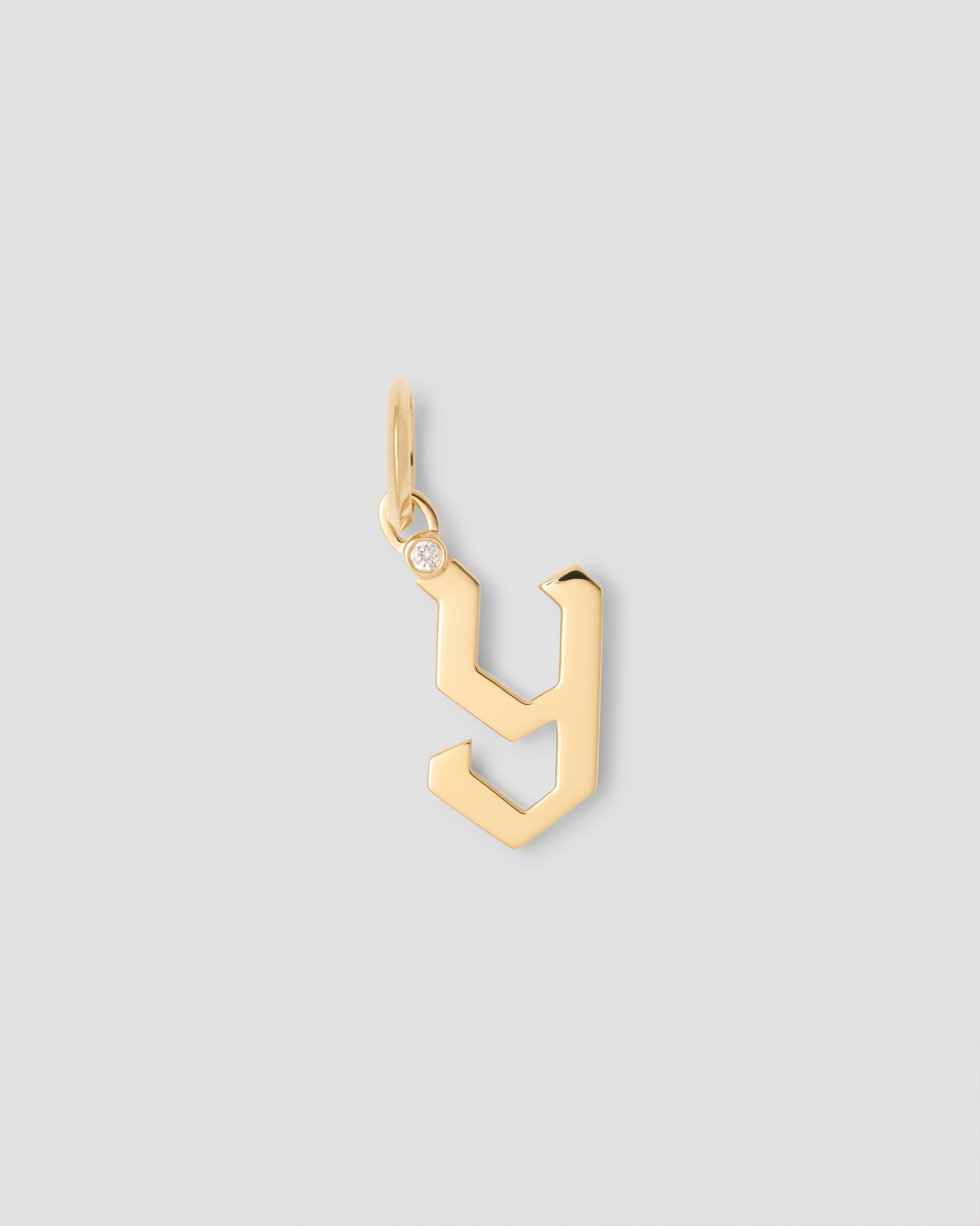 Jennifer Fisher Jennifer Fisher Capital Gothic Letter Charm with Diamond in 18K Yellow Gold Y