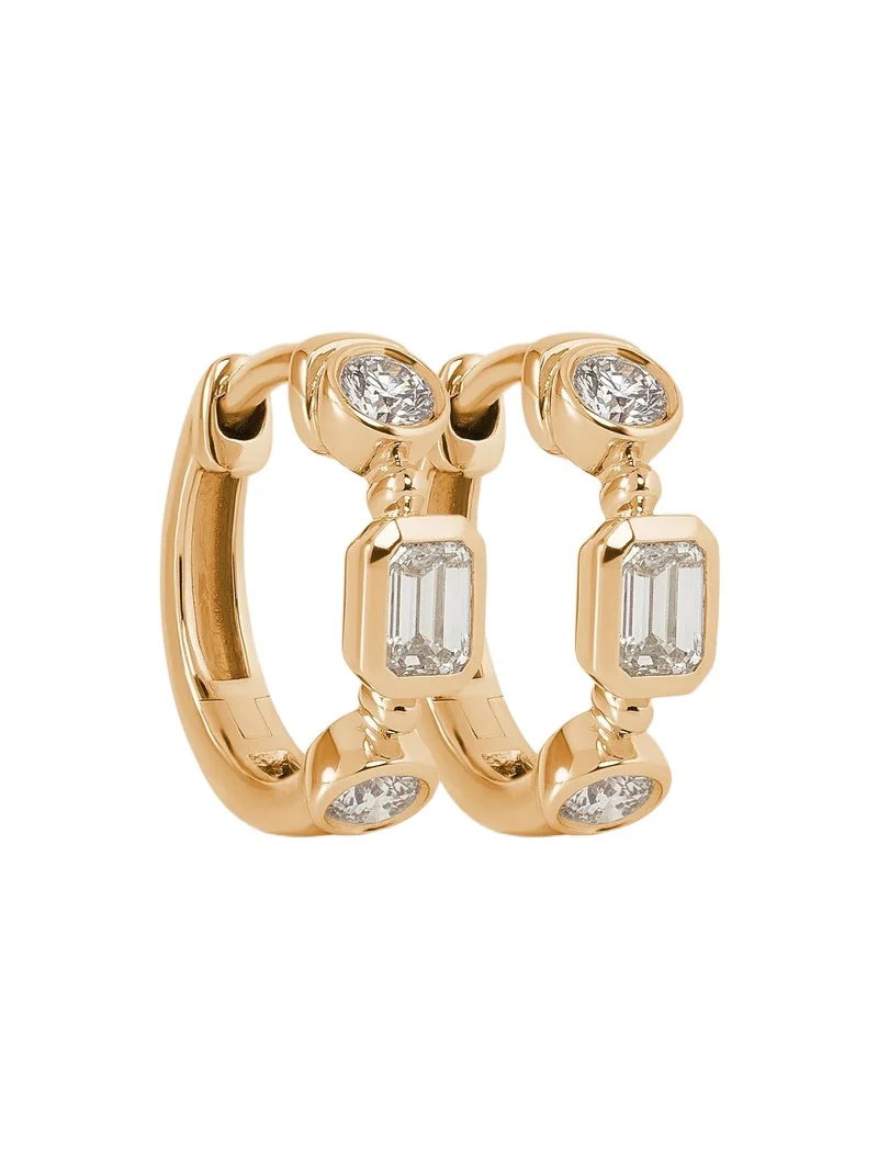 Essential Mixed Shape Diamond Bezel Huggie