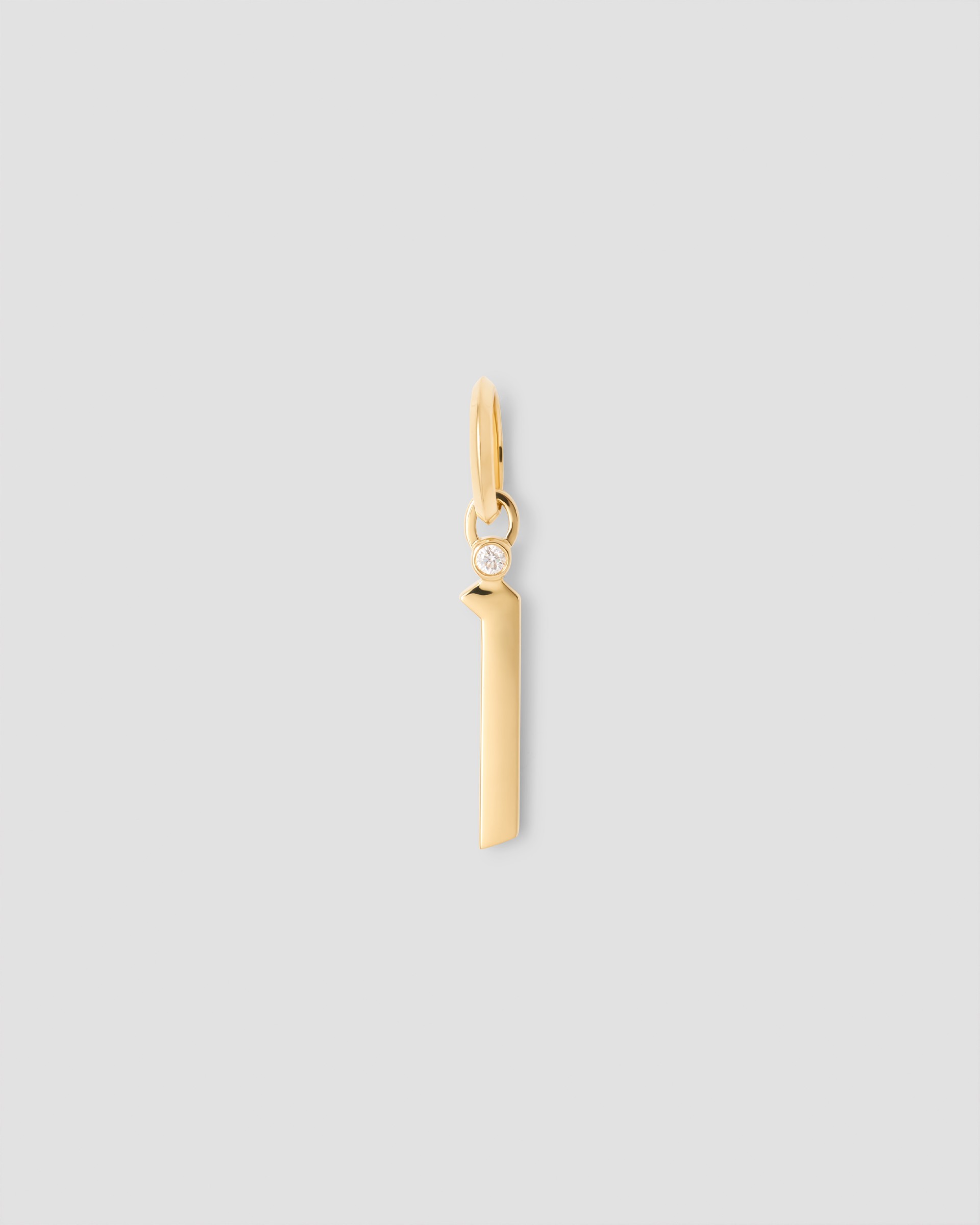 Jennifer Fisher Gothic Number Charm with Diamond in 18K Yellow Gold 1