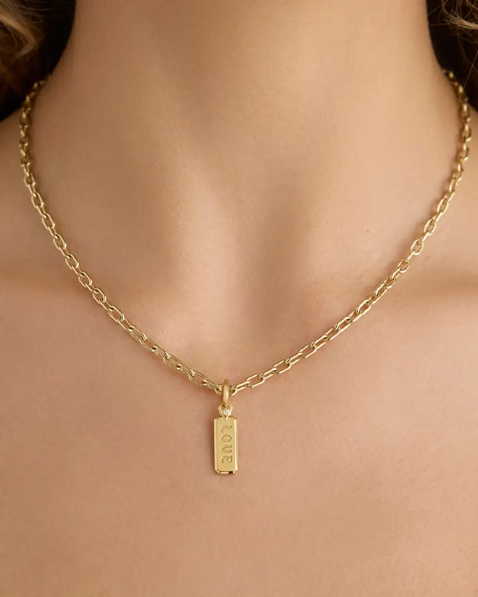 Jennifer Fisher Jennifer Fisher Small Love Dog Tag in | Thumbnail 2 Jennifer Fisher Jennifer Fisher Small Love Dog Tag in | Thumbnail 2