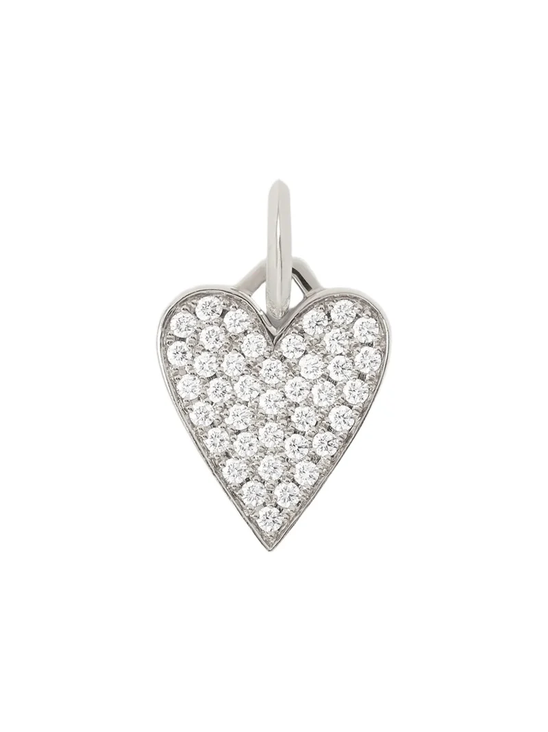 Jennifer Fisher Medium Heart with Pavé White Diamonds 18K White Gold Jennifer Fisher Medium Heart with Pavé White Diamonds 18K White Gold