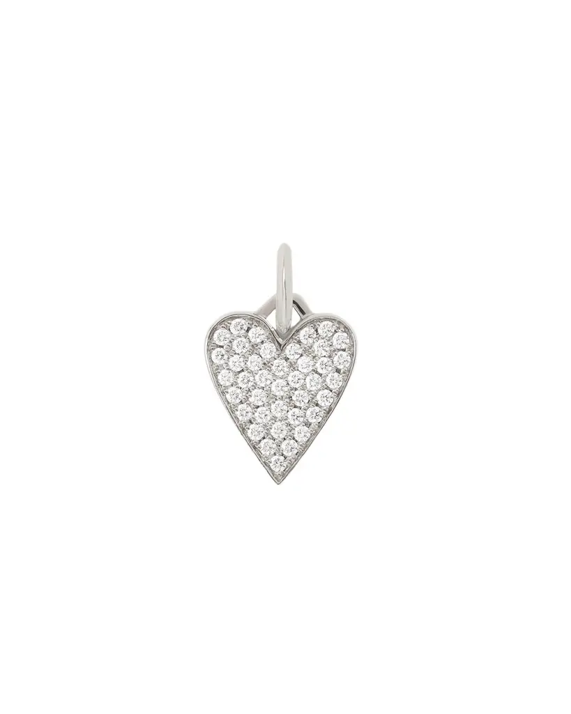 Jennifer Fisher Jennifer Fisher Medium Heart with Pavé White Diamonds 18K White Gold