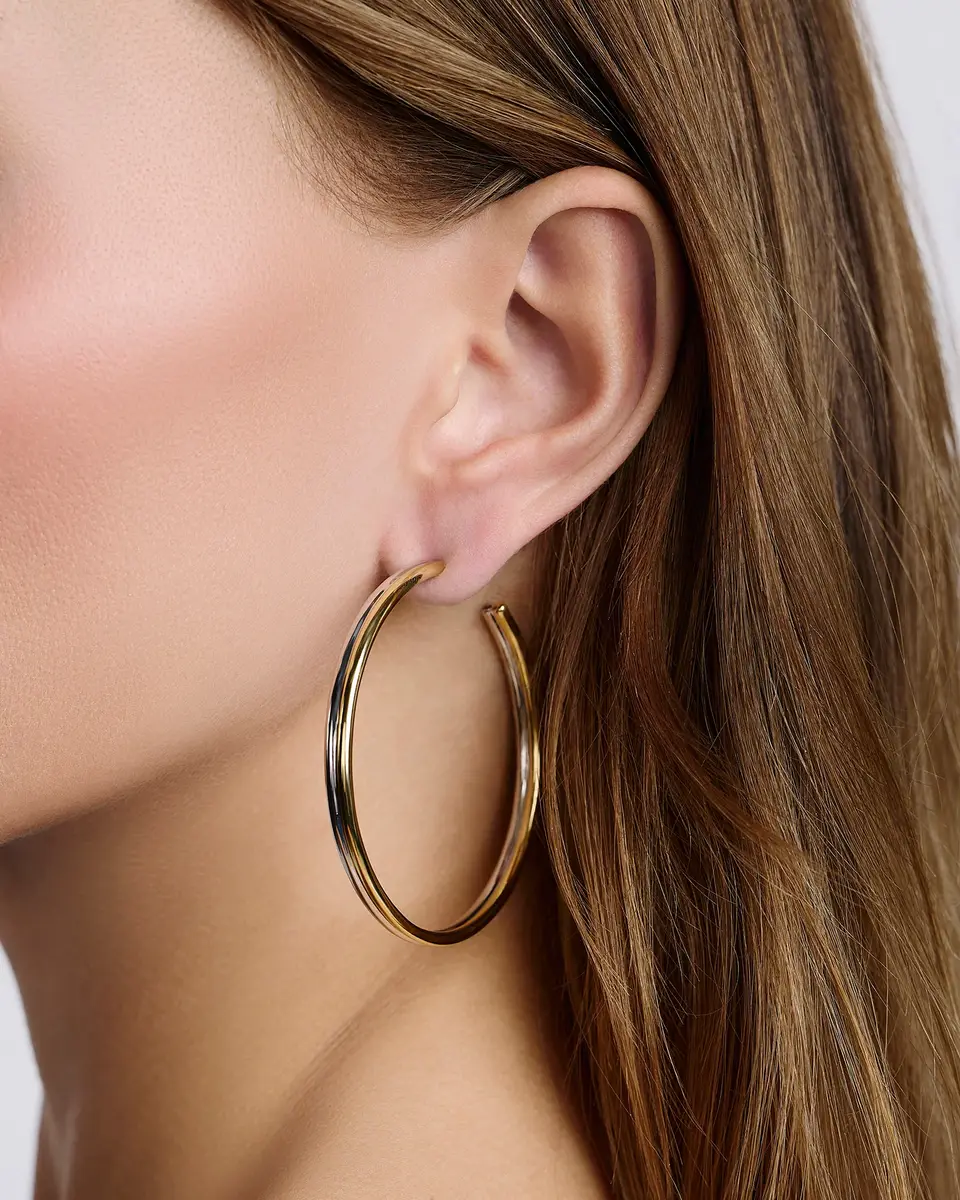 Jennifer Fisher Jennifer Fisher 2 Two Tone Thread Hoops | Thumbnail 2 Jennifer Fisher Jennifer Fisher 2 Two Tone Thread Hoops | Thumbnail 2