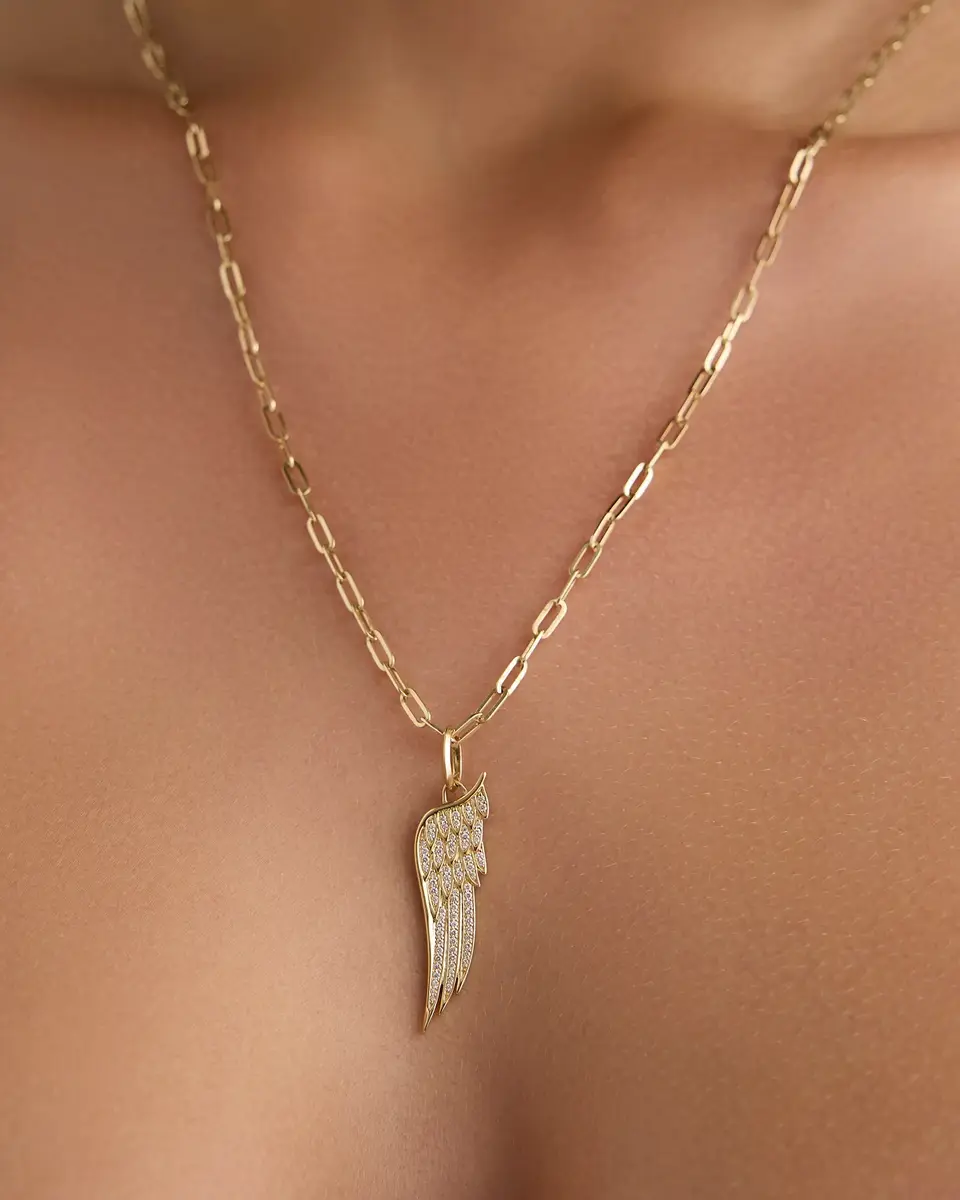 Jennifer Fisher Jennifer Fisher Medium Wing Charm with Pavé White Diamond in 18K Yellow Gold | Thumbnail 2 Jennifer Fisher Jennifer Fisher Medium Wing Charm with Pavé White Diamond in 18K Yellow Gold | Thumbnail 2