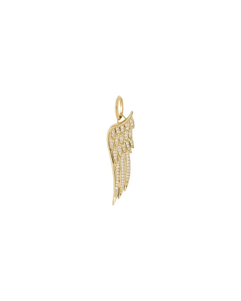 Jennifer Fisher Medium Wing Charm with Pavé White Diamond in 18K Yellow Gold Jennifer Fisher Medium Wing Charm with Pavé White Diamond in 18K Yellow Gold