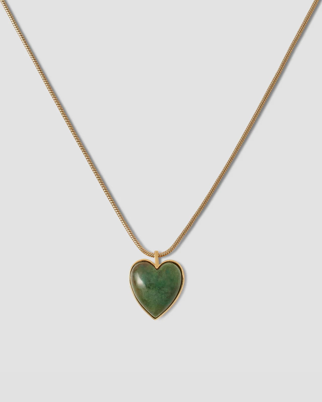 Semi-Precious Small Heart Chain Necklace
