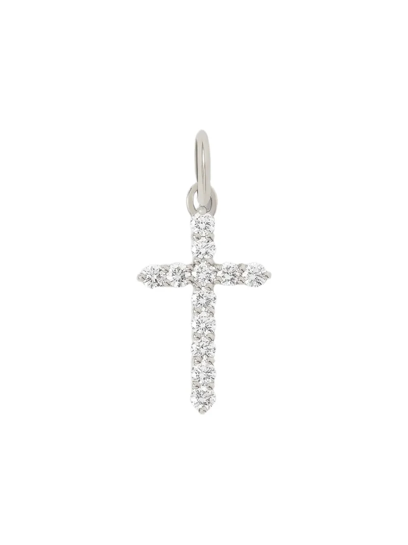 Jennifer Fisher Small Floating Diamond Cross 18K White Gold