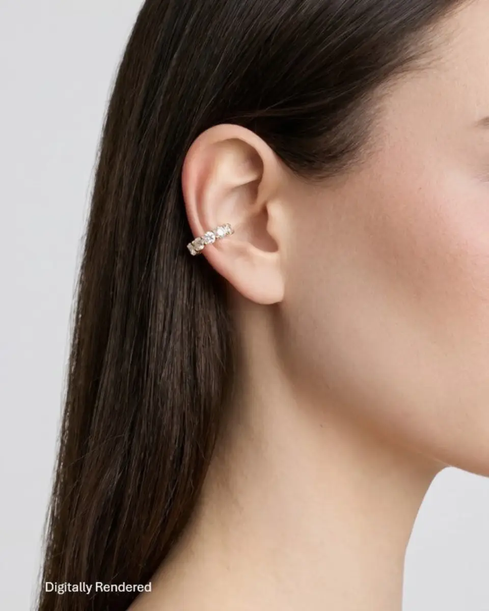 Jennifer Fisher Jennifer Fisher Lab Diamond Round Cut Ear Cuff | Thumbnail 2 Jennifer Fisher Jennifer Fisher Lab Diamond Round Cut Ear Cuff | Thumbnail 2