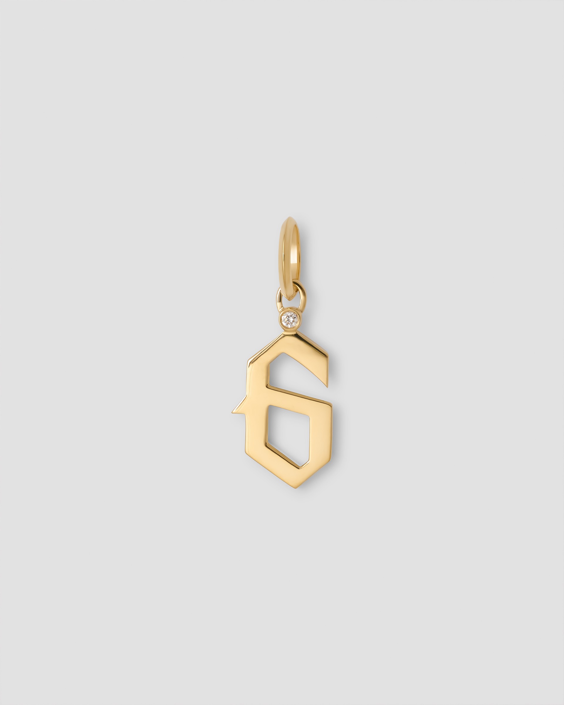 Jennifer Fisher Jennifer Fisher Gothic Number Charm with Diamond in 18K Yellow Gold 6