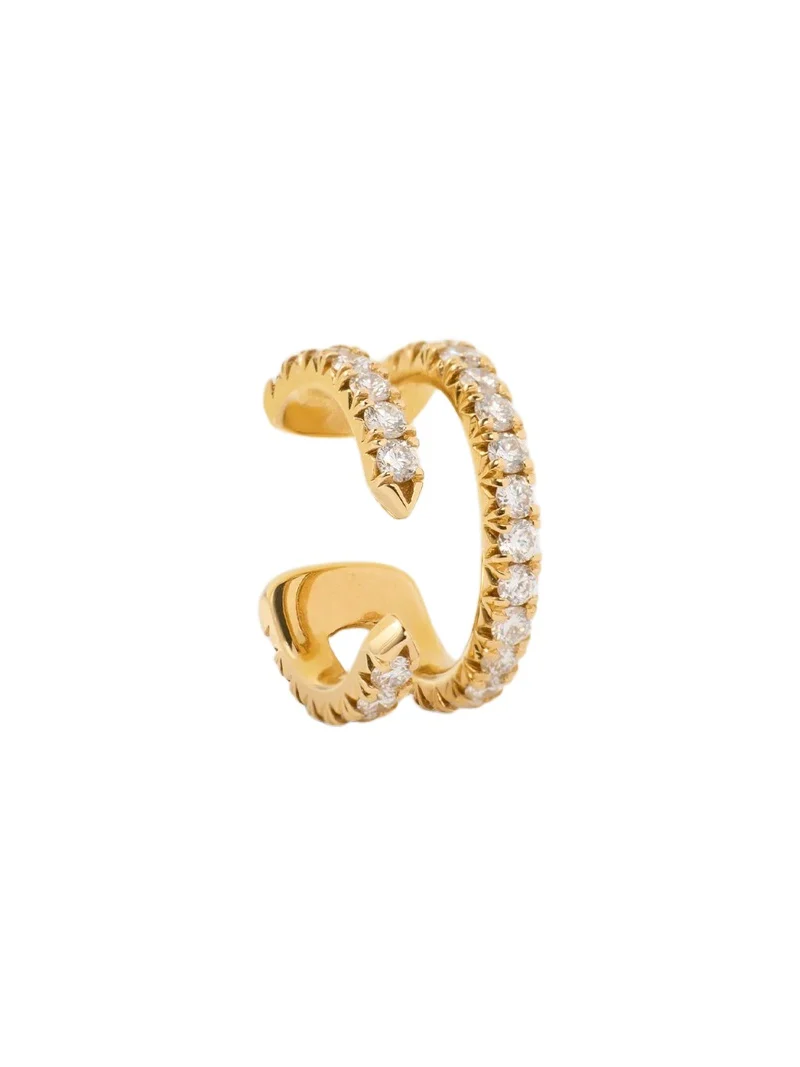 Pin Ear Cuff with Pave White Diamonds in 18K Yellow Gold Pin Ear Cuff with Pave White Diamonds in 18K Yellow Gold