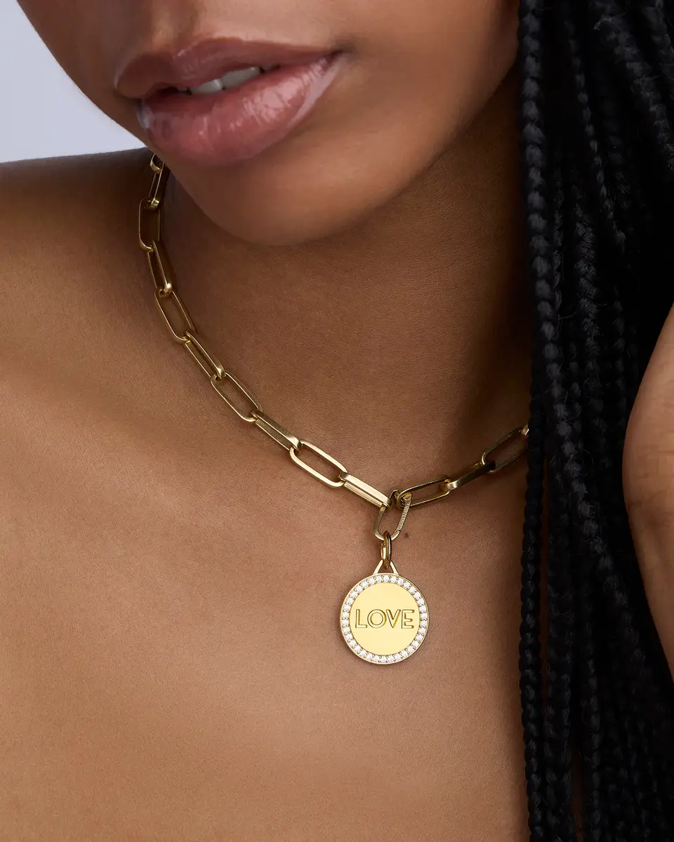 Jennifer Fisher Jennifer Fisher Personalized Luxe Circle in 18K Yellow Gold | Thumbnail 2