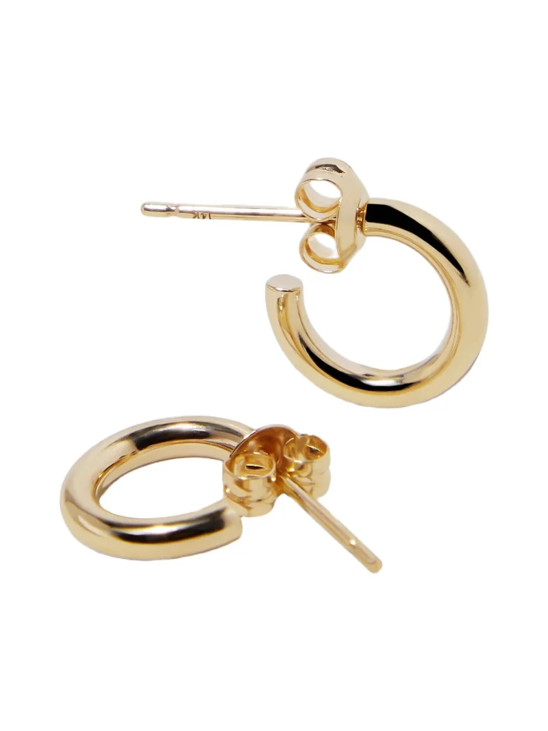 Micro Thread Huggies in Yellow Gold