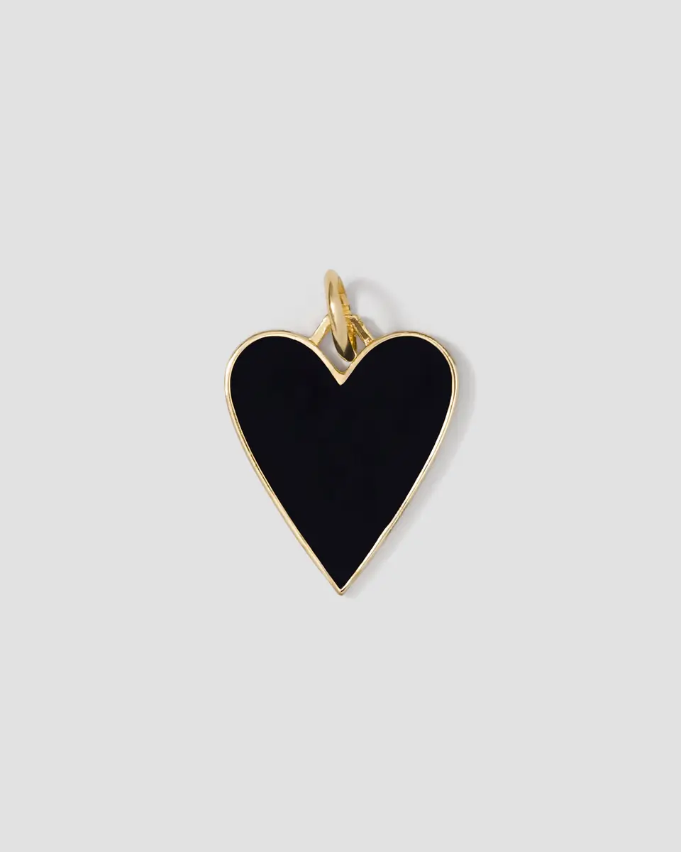 Jennifer Fisher Jennifer Fisher Large Enamel Heart Charm in 18K Yellow Gold | Thumbnail 2